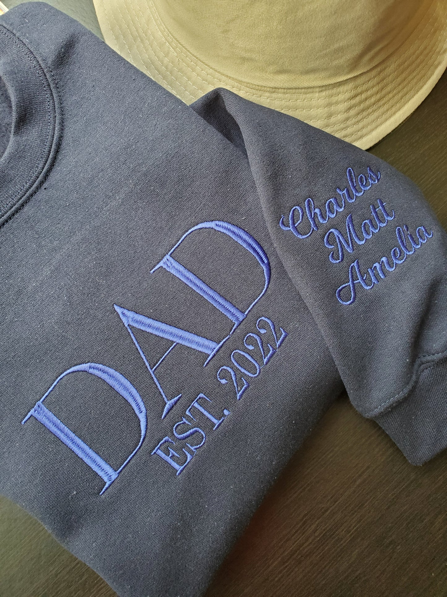 Unisex Embroidered Custom Dad Est Sweatshirt