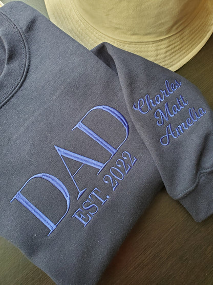 Unisex Embroidered Custom Dad Est Sweatshirt