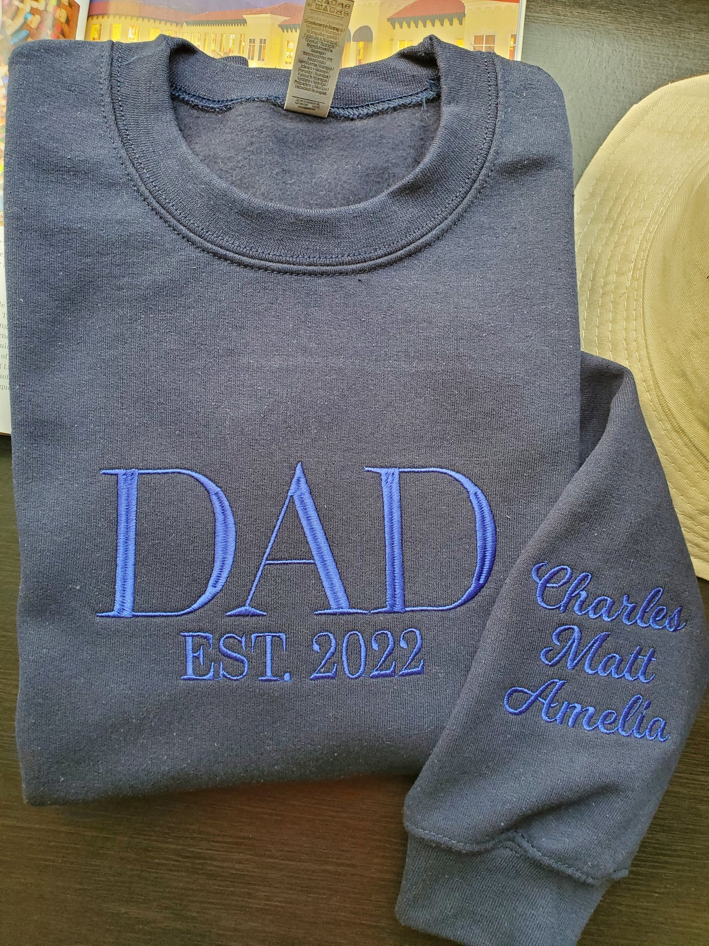 Unisex Embroidered Custom Dad Est Sweatshirt