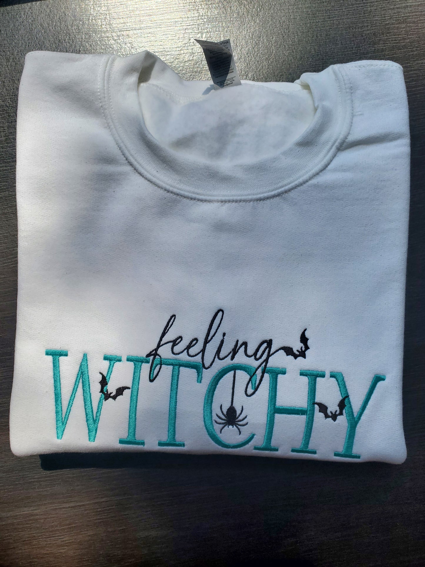 Custom Feeling Witchy Embroidered Halloween Unisex Sweatshirt