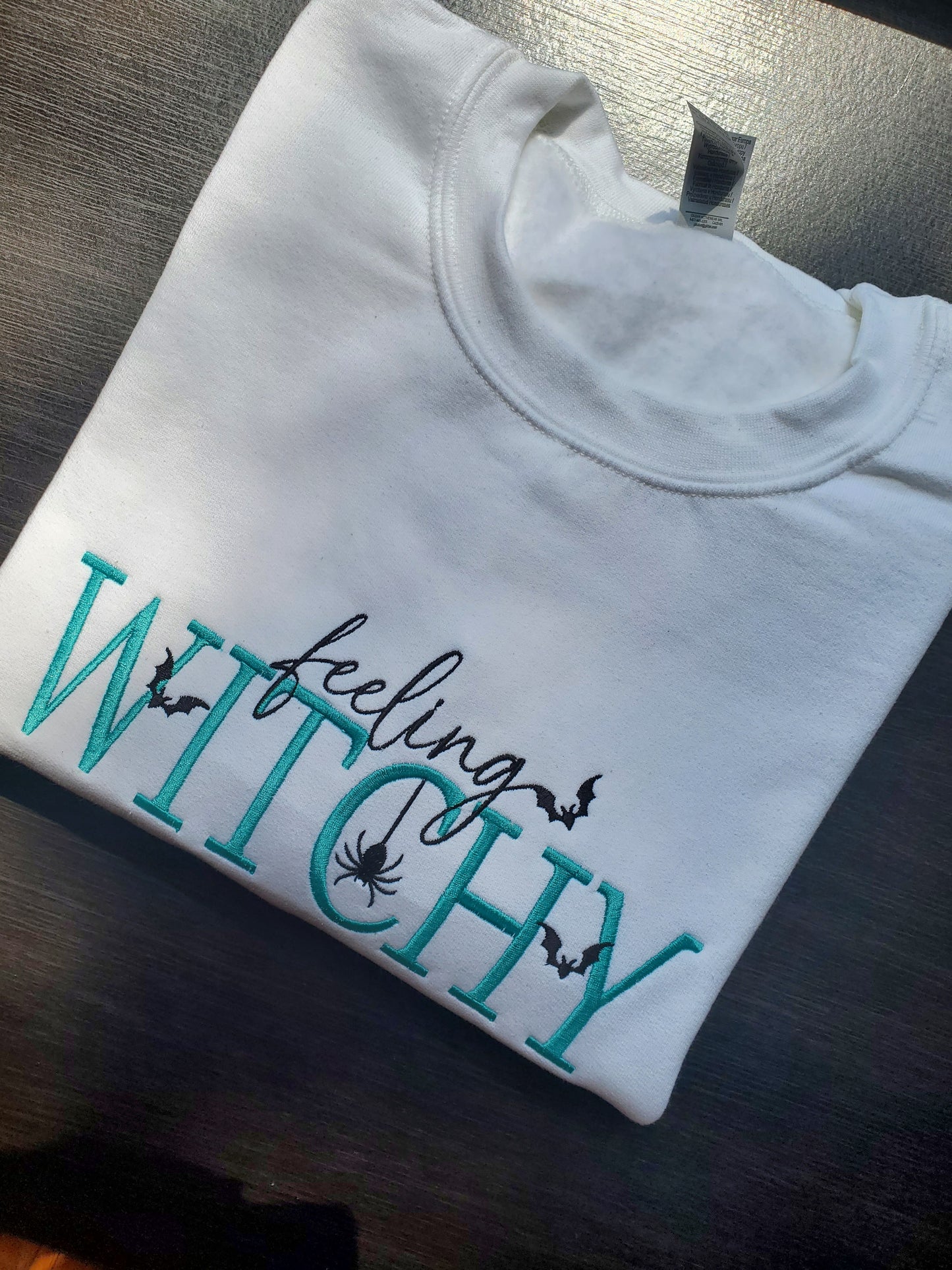 Custom Feeling Witchy Embroidered Halloween Unisex Sweatshirt