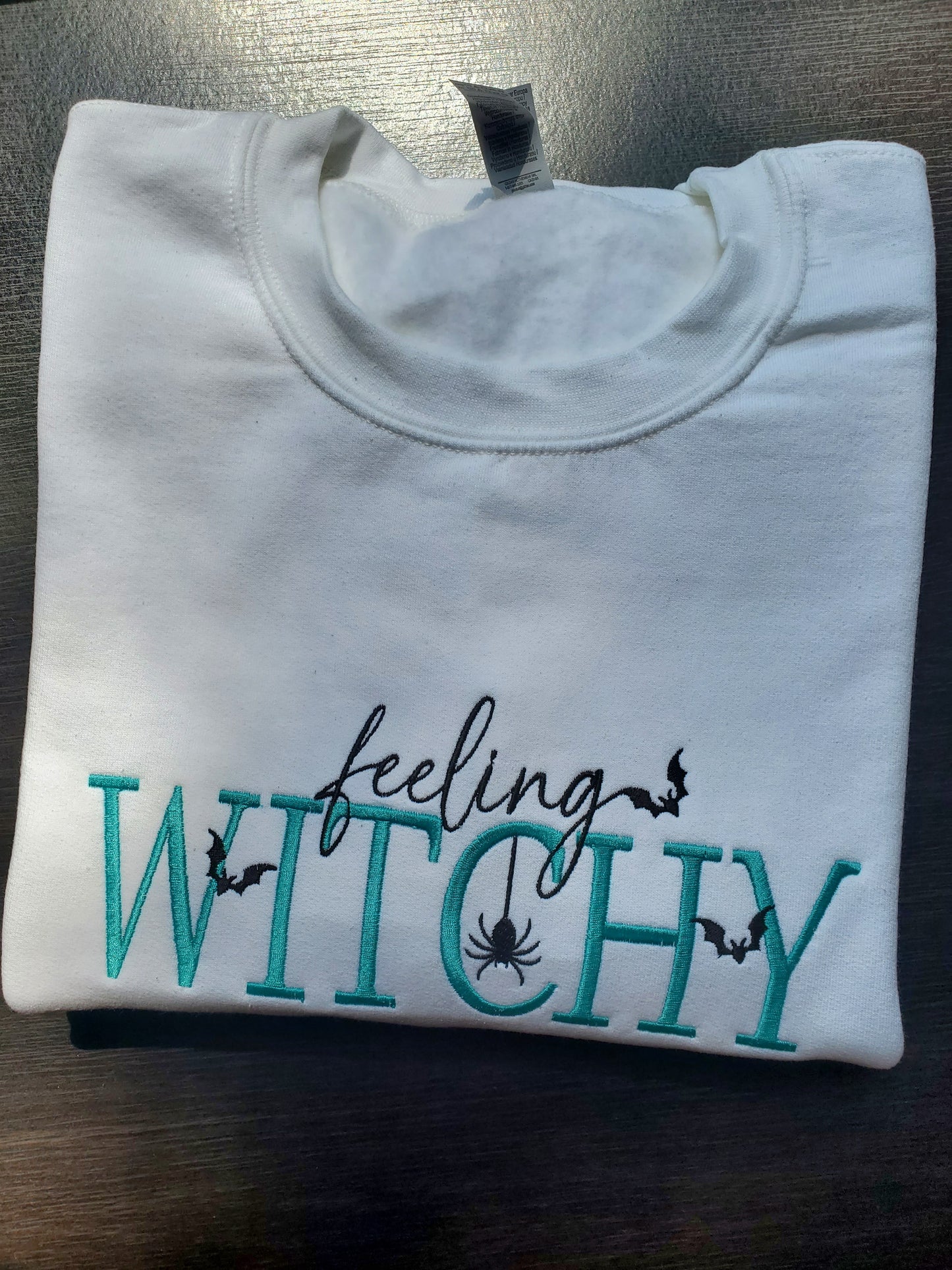 Custom Feeling Witchy Embroidered Halloween Unisex Sweatshirt