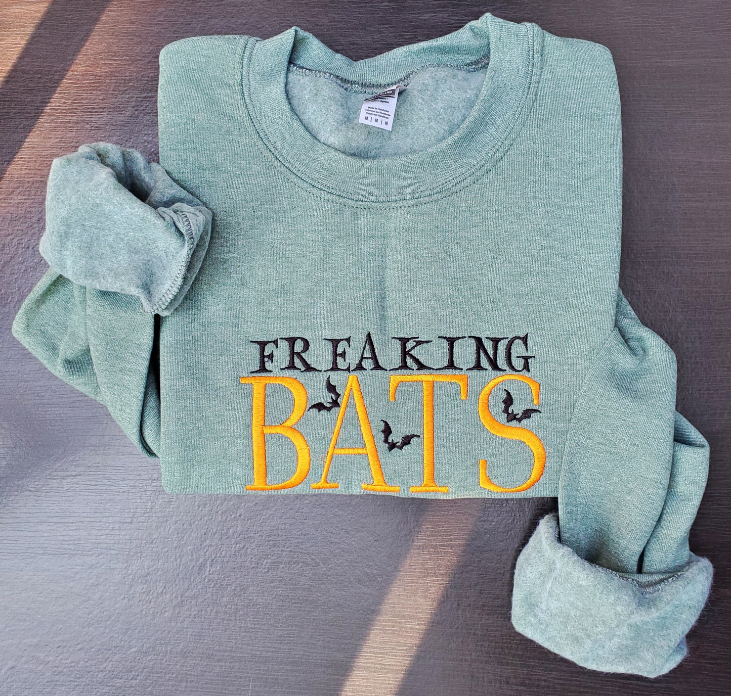 Custom Freaking Bats Embroidered Halloween Sweatshirt