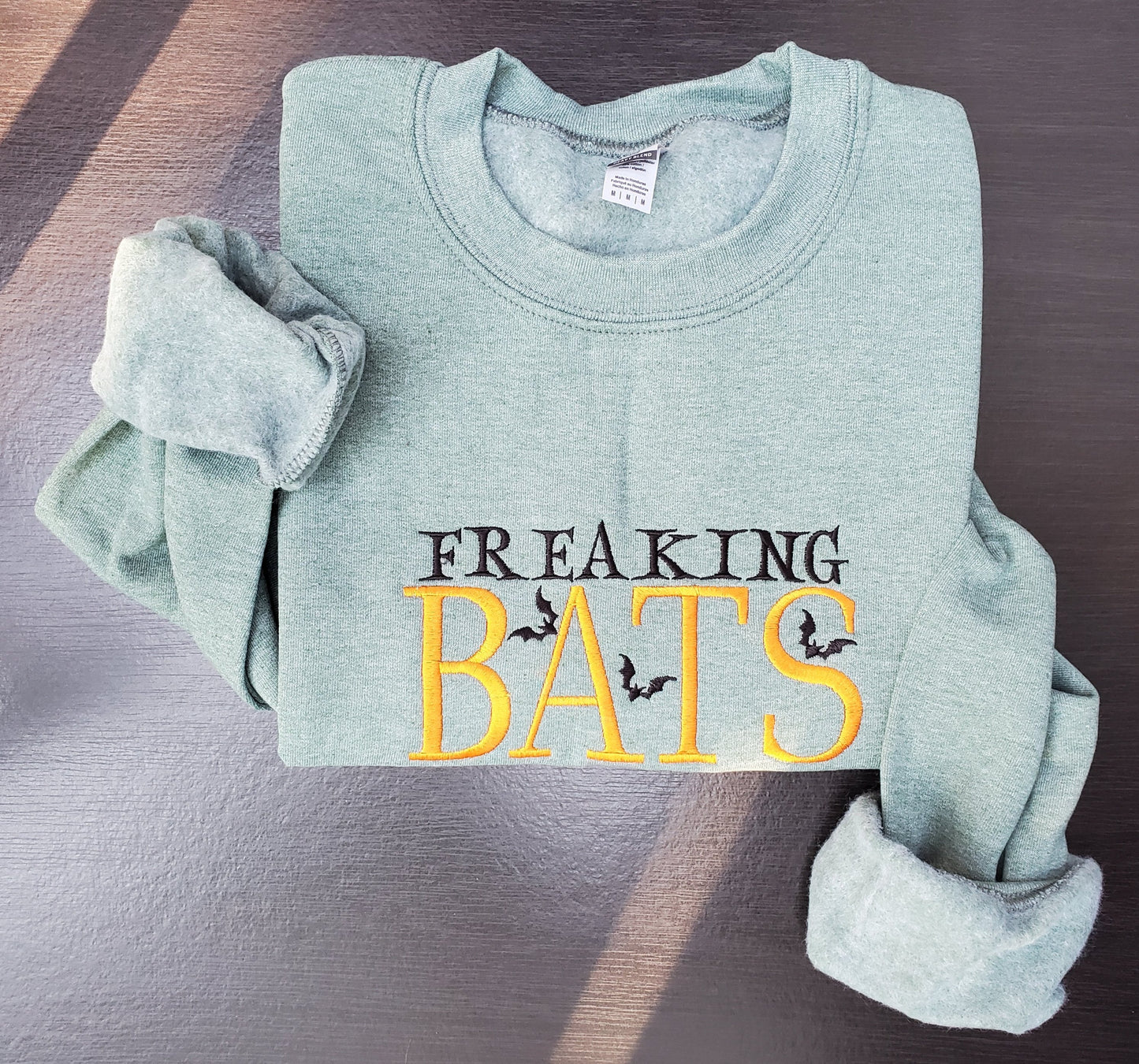 Custom Freaking Bats Embroidered Halloween Sweatshirt