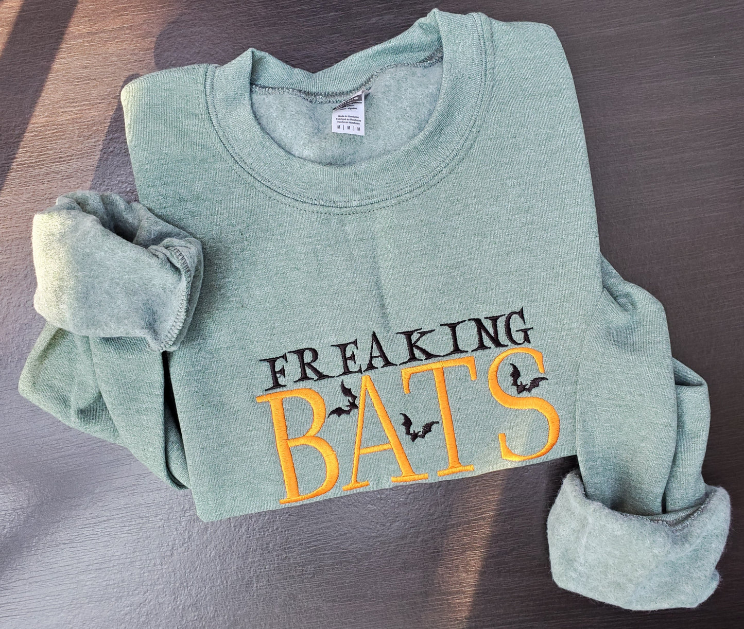 Custom Freaking Bats Embroidered Halloween Sweatshirt