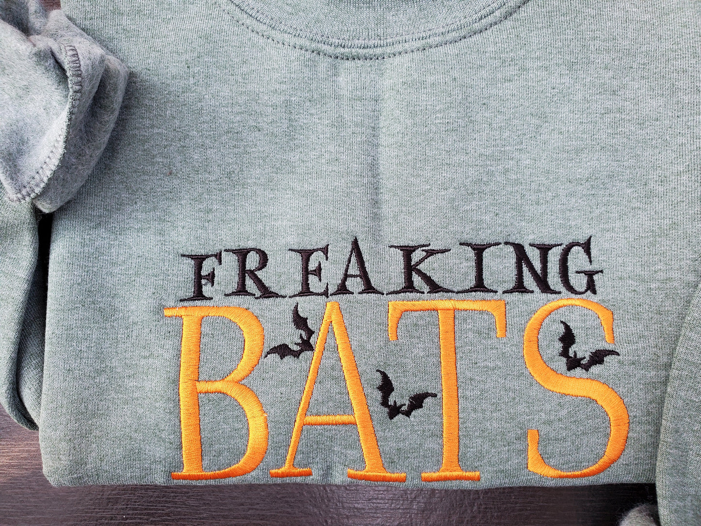 Custom Freaking Bats Embroidered Halloween Sweatshirt