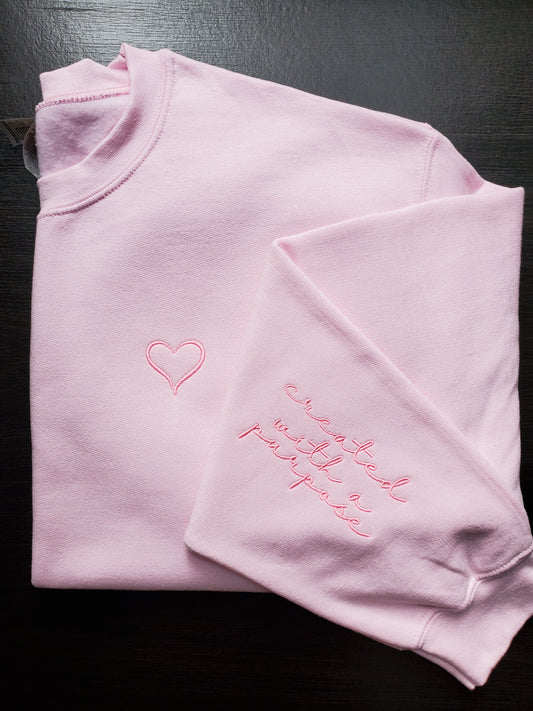Created With A Purpose Embroidered Unisex Sweatshirt