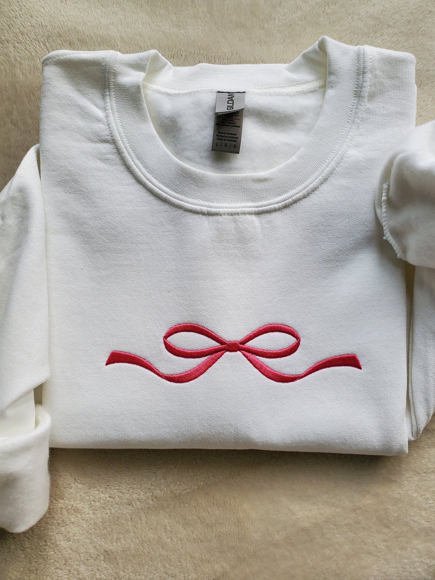 Embroidered Bow Ribbon Sweatshirt