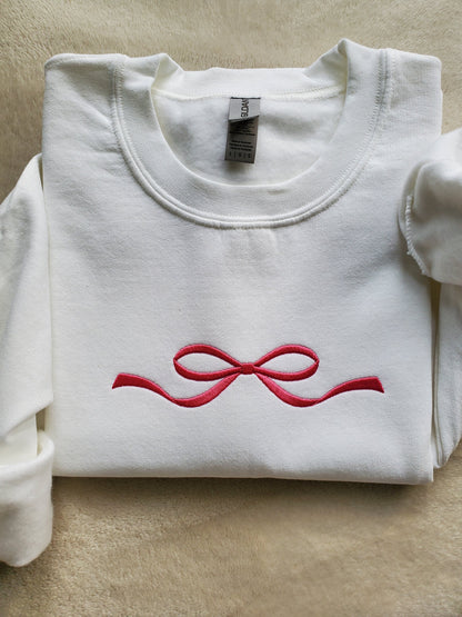 Embroidered Bow Ribbon Sweatshirt