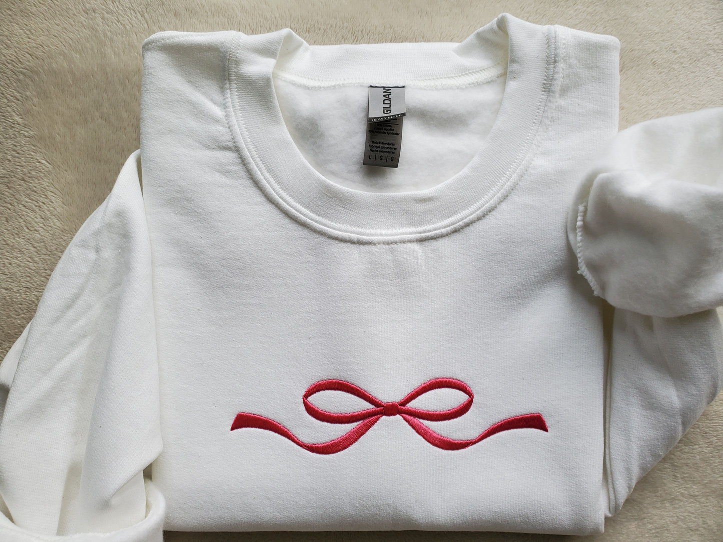 Embroidered Bow Ribbon Sweatshirt