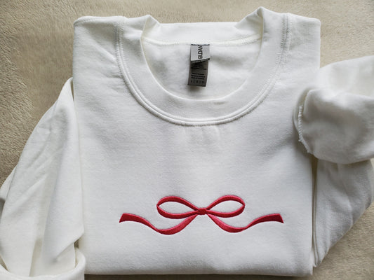Embroidered Bow Ribbon Sweatshirt