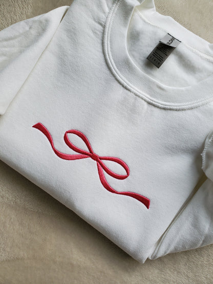 Embroidered Bow Ribbon Sweatshirt