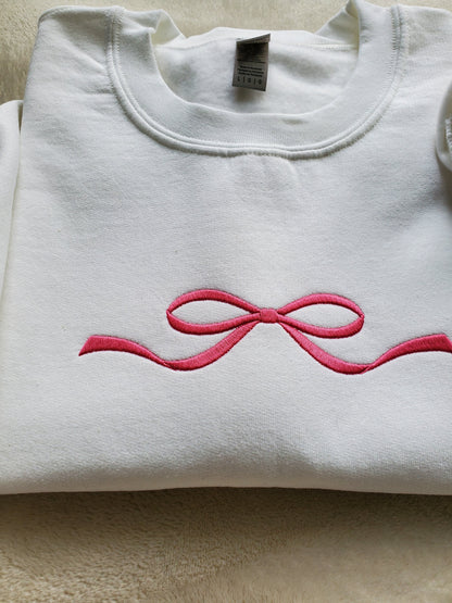 Embroidered Bow Ribbon Sweatshirt