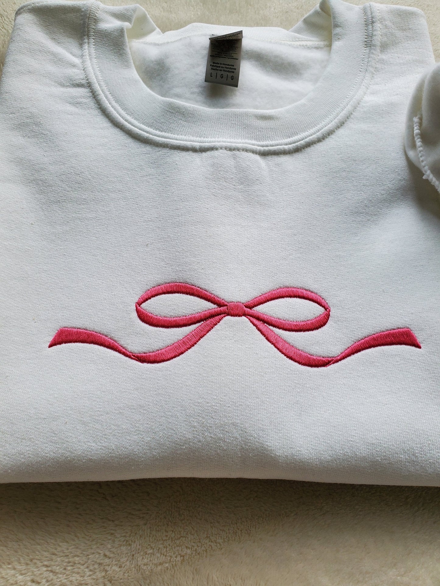 Embroidered Bow Ribbon Sweatshirt
