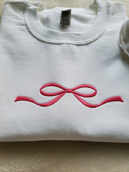 Embroidered Bow Ribbon Sweatshirt