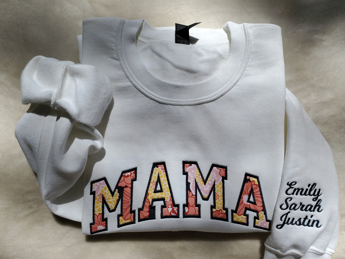 Floral Applique MAMA Sweatshirt