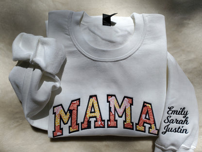 Floral Applique MAMA Sweatshirt