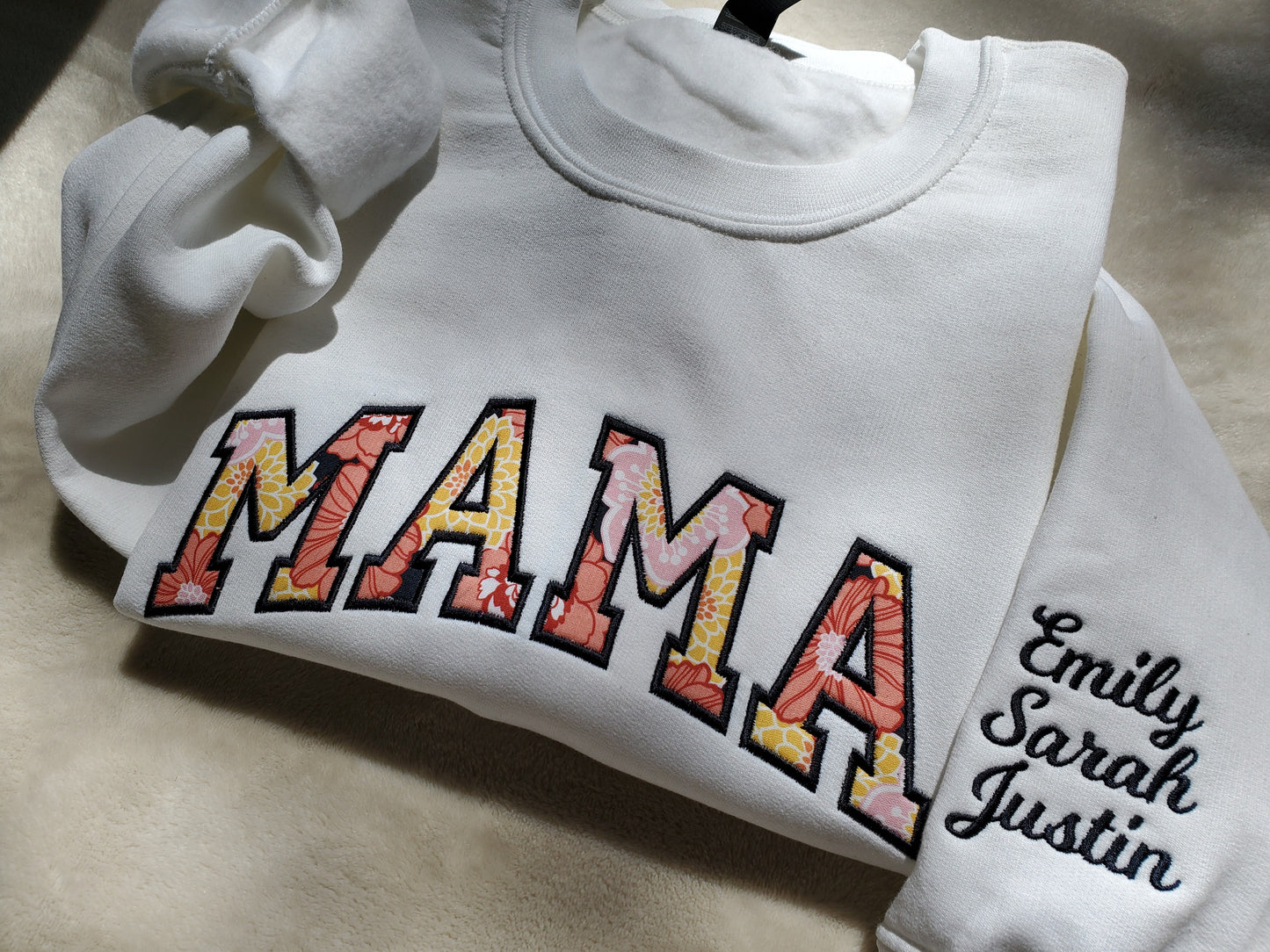 Floral Applique MAMA Sweatshirt