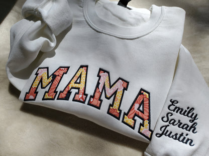 Floral Applique MAMA Sweatshirt