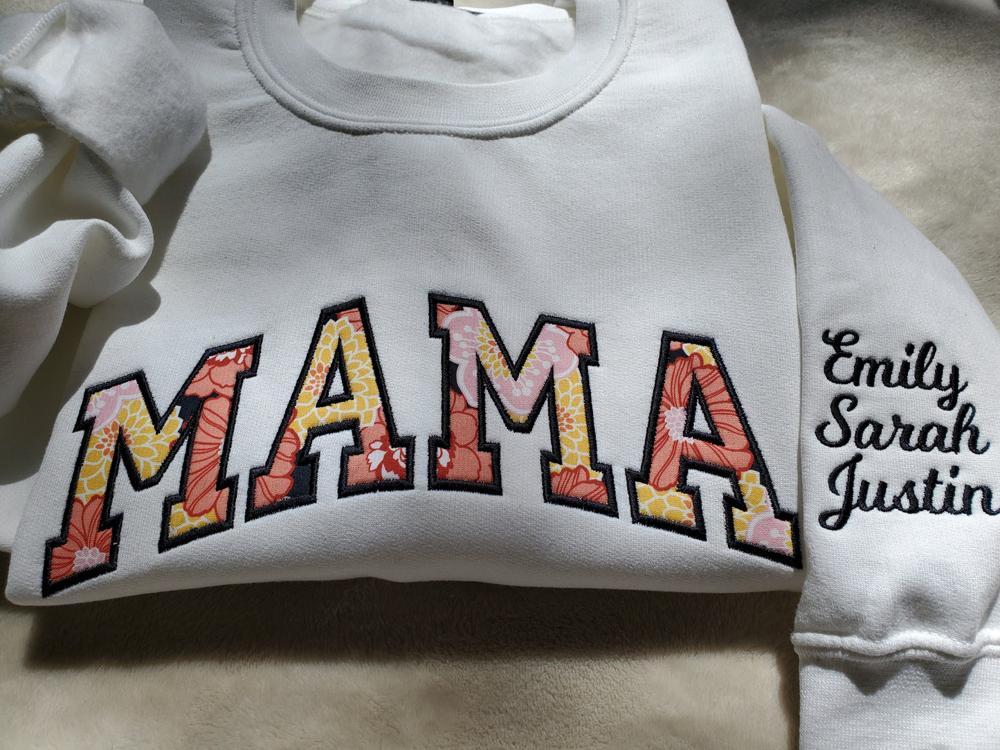 Floral Applique MAMA Sweatshirt