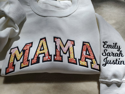 Floral Applique MAMA Sweatshirt
