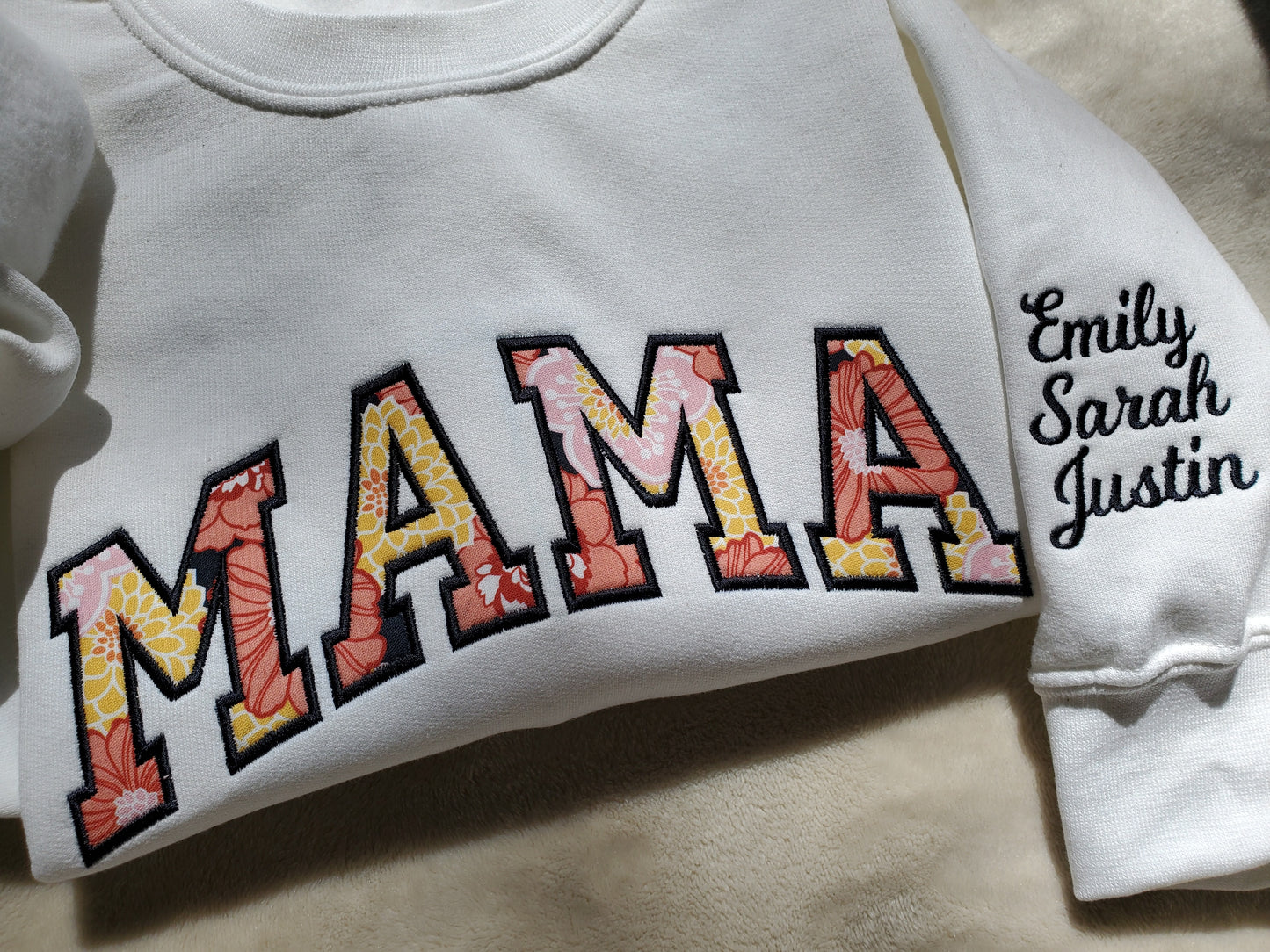 Floral Applique MAMA Sweatshirt