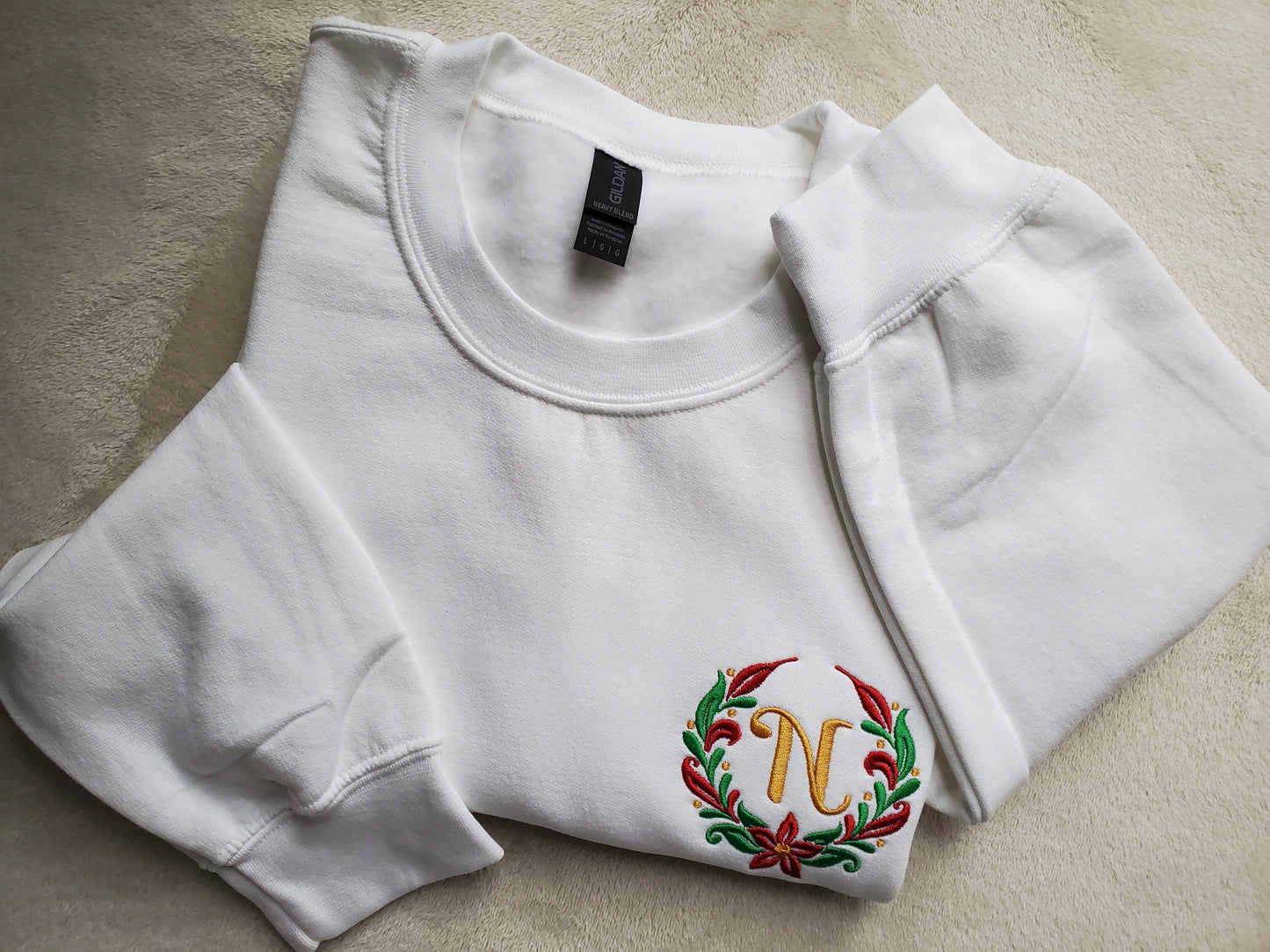 Custom Embroidered Monogrammed Christmas Sweatshirt