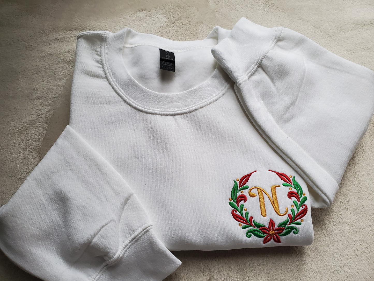 Custom Embroidered Monogrammed Christmas Sweatshirt