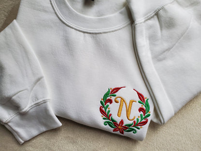 Custom Embroidered Monogrammed Christmas Sweatshirt