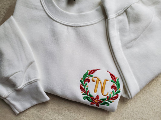 Custom Embroidered Monogrammed Christmas Sweatshirt