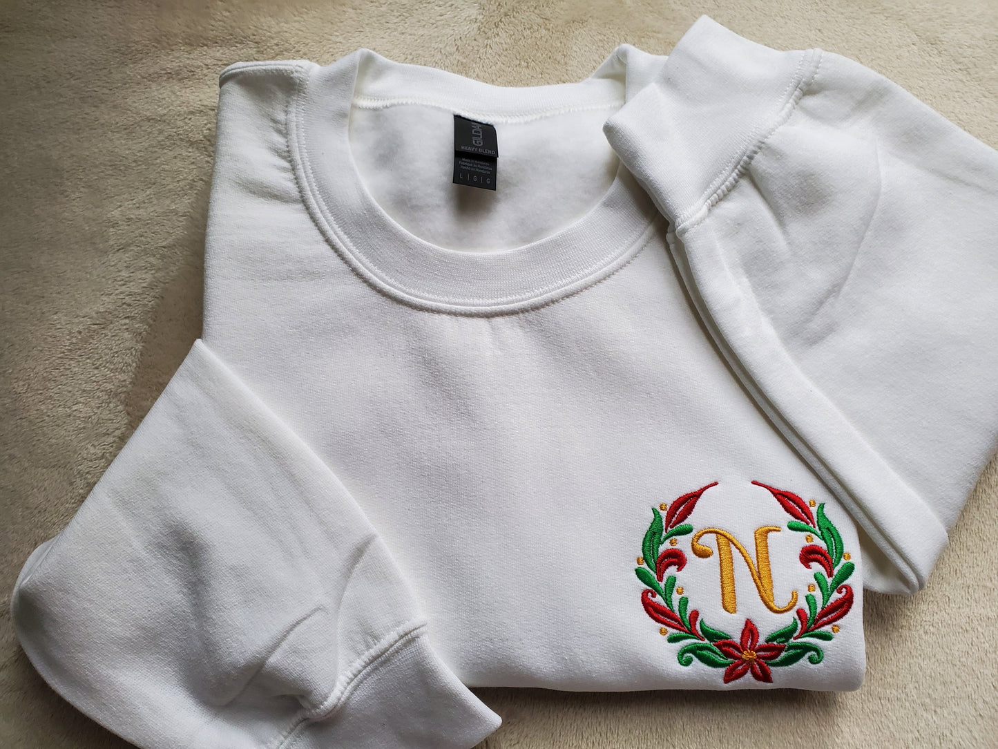 Custom Embroidered Monogrammed Christmas Sweatshirt