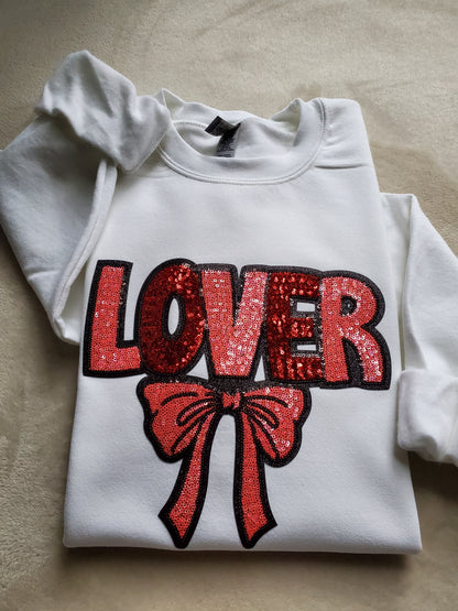 Sequin Iron on Patch Valentine Sweatshirt