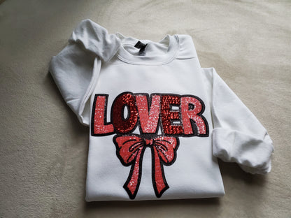 Sequin Iron on Patch Valentine Sweatshirt