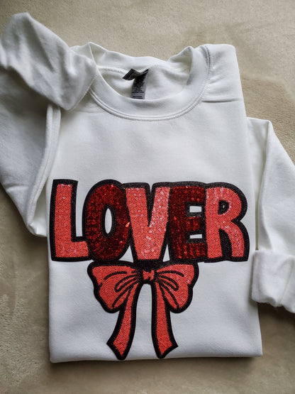 Sequin Iron on Patch Valentine Sweatshirt