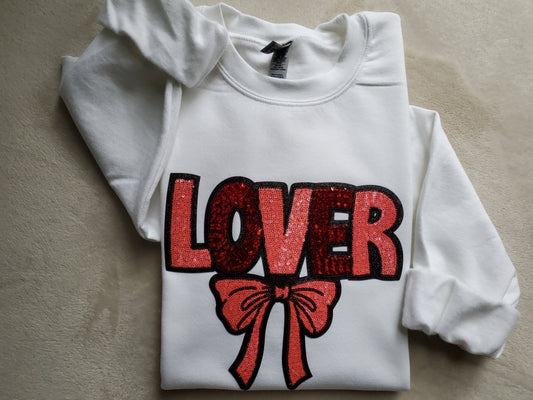Sequin Iron on Patch Valentine Sweatshirt