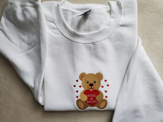 Valentine Embroidered Teddy Bear Sweatshirt