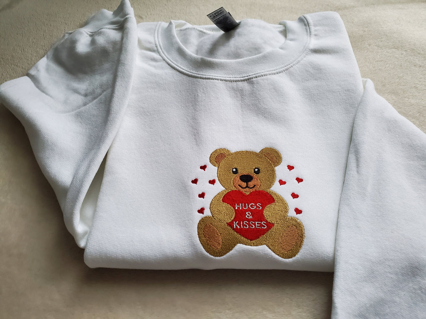 Valentine Embroidered Teddy Bear Sweatshirt