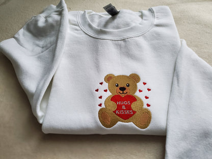Valentine Embroidered Teddy Bear Sweatshirt