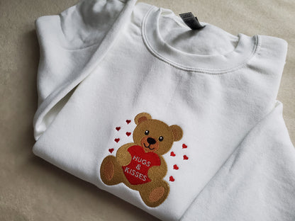 Valentine Embroidered Teddy Bear Sweatshirt