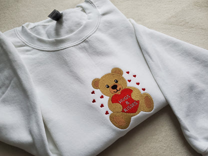 Valentine Embroidered Teddy Bear Sweatshirt