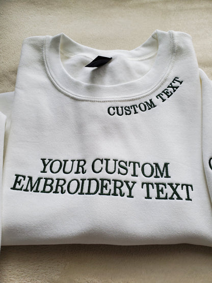 Personalized Custom Text Embroidered Crewneck Sweatshirt