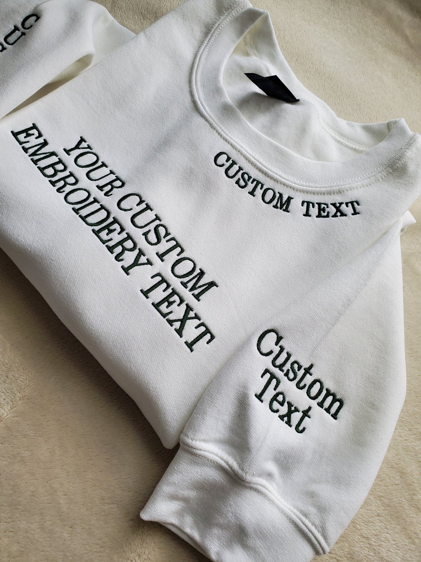 Personalized Custom Text Embroidered Crewneck Sweatshirt