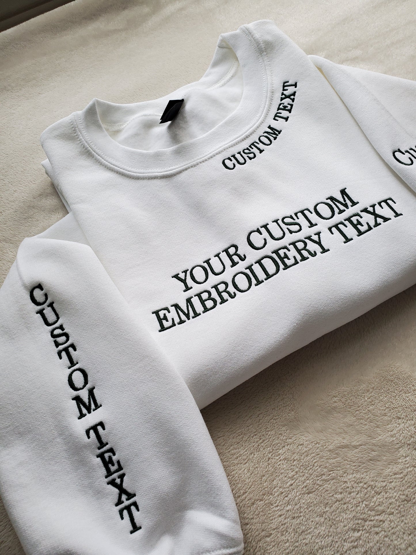 Personalized Custom Text Embroidered Crewneck Sweatshirt