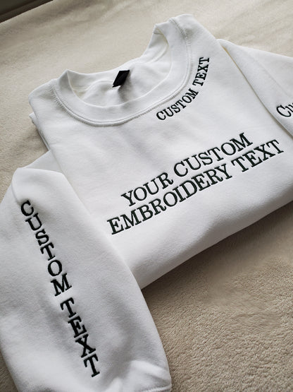 Personalized Custom Text Embroidered Crewneck Sweatshirt