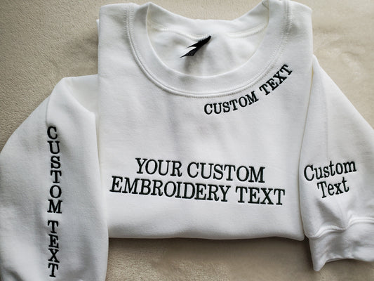 Personalized Custom Text Embroidered Crewneck Sweatshirt