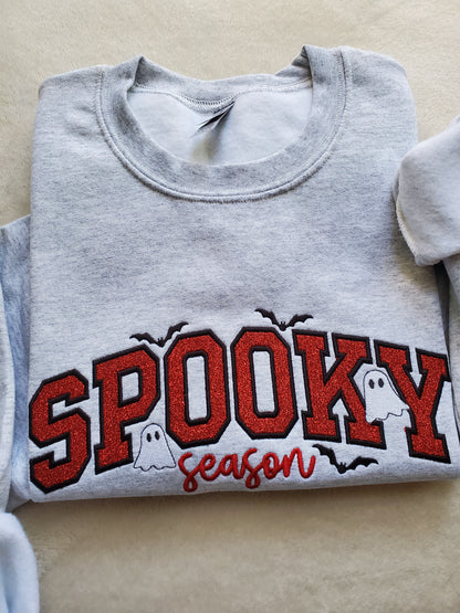 Spooky Season Glitter Applique Embroidered Unisex Sweatshirt