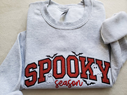 Spooky Season Glitter Applique Embroidered Unisex Sweatshirt