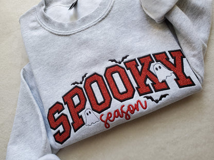 Spooky Season Glitter Applique Embroidered Unisex Sweatshirt