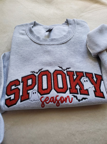 Spooky Season Glitter Applique Embroidered Unisex Sweatshirt