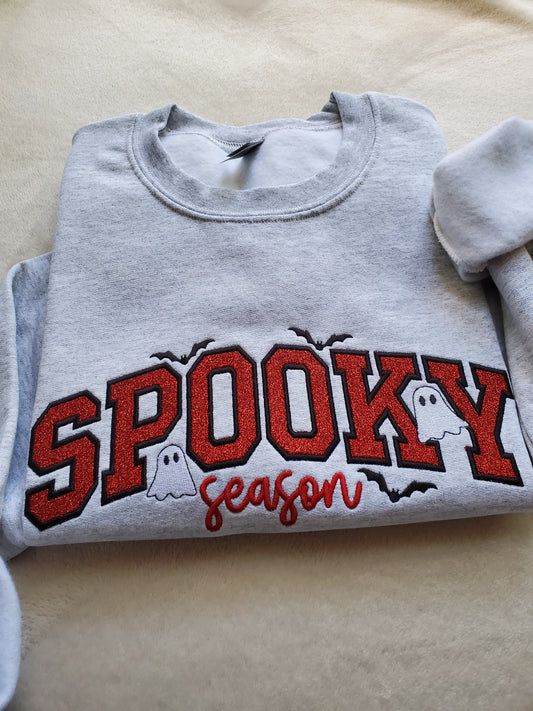 Spooky Season Glitter Applique Embroidered Unisex Sweatshirt